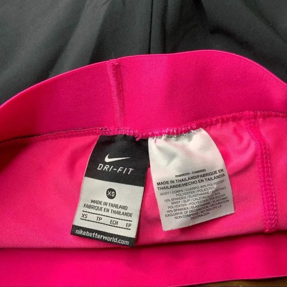NIKE Dri Fit Black Pink Lined Running Shorts Size XS - Picture 10 of 11